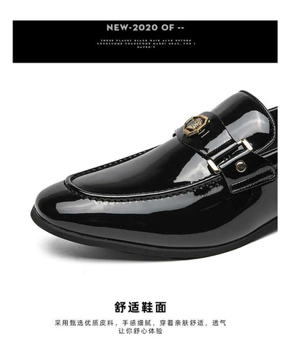 New Black Loafers Men Slip-On Round Toe Fashion Mens Dress Shoes Free Shipping Wedding Shoes for Men Size 38-47
