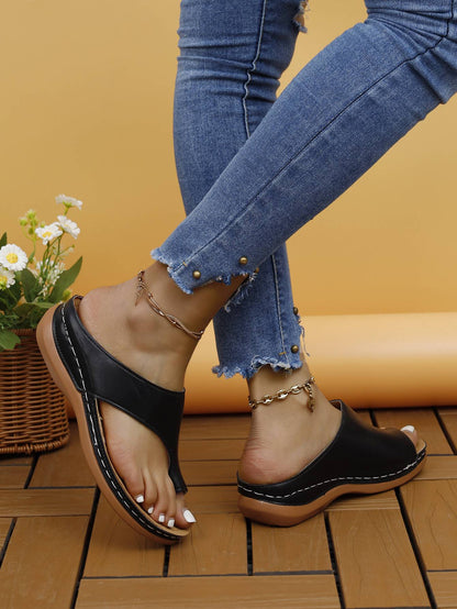 Women Sandals Summer Outdoor Leisure Comfy Wedge Sandals Ladies Slip on Orthopedic Bunion Corrector Slippers Sandalias De Mujer