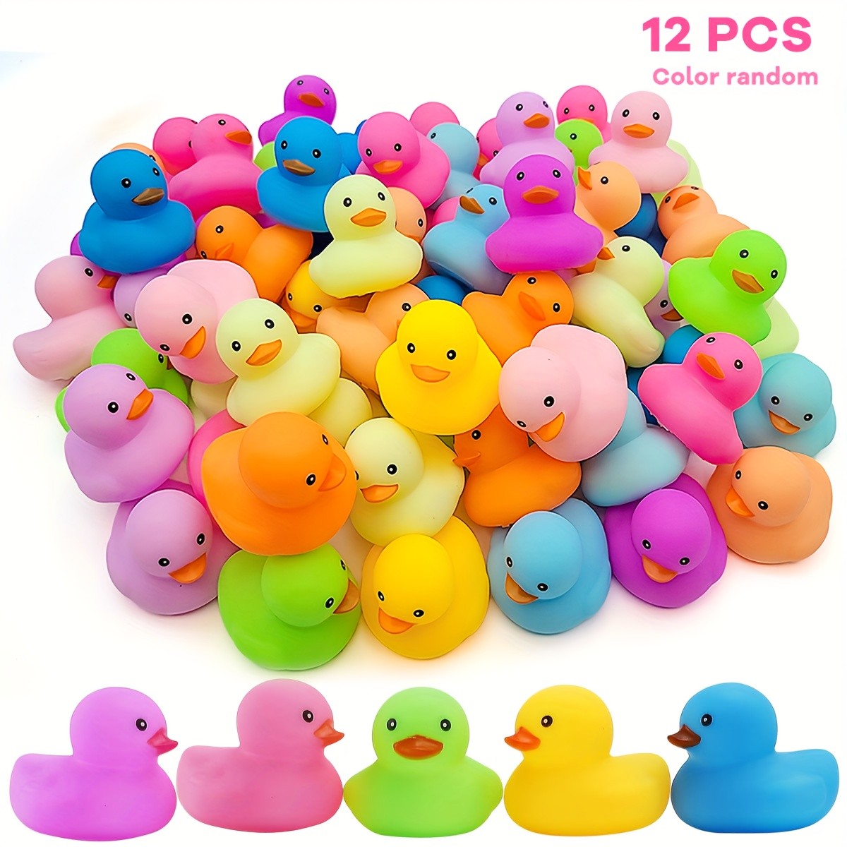 12/24 Colorful Rubber Ducks Bath and Shower Summer Beach Birthday Party Pool Party Decorations Gifts Stocking Stuffers