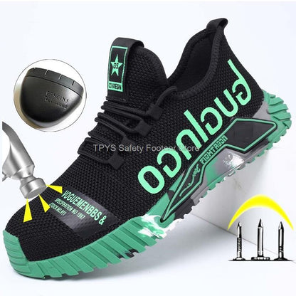 Sapatos de Segurança Leves com Biqueira de Aço Masculinos Antiperfuração Sapatos de Trabalho Masculinos Respiráveis Sapatos Industriais Botas de Segurança de Trabalho Indestrutíveis