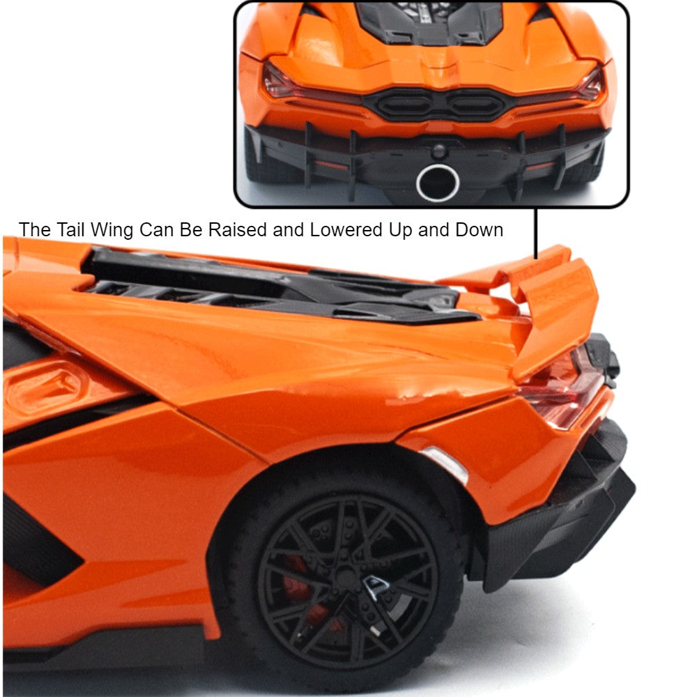 Miniatura 1:24 Lamborghini Revuelto Modelo Liga Carro Esportivo Diecast Brinquedo Portas Abertas com Recuo e Spray Veículos de Presente para Crianças