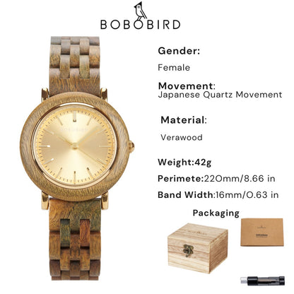 BOBO BIRD Women’s Custom Wooden Watch – Eco-Friendly Personalized Gift Quartz Wristwatch with Engraving Option Dropshipping