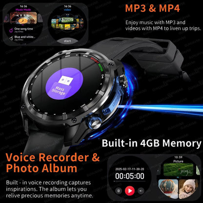2025 Military Offline map 1000mAh Battery Smart Watch 4GB Big Memory GPS Navigation MP3/MP4 Player Swim Sports trackr Smartwatch