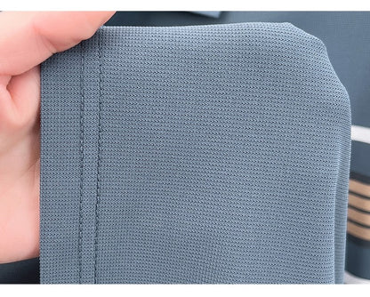 High end letter embossed short sleeve polo shirt luxury brand T-shirt fashion striped summer new ice silk breathable men's top