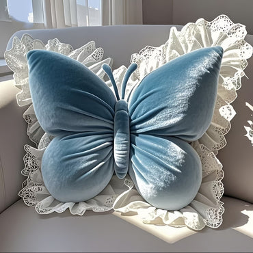 Butterfly-shaped throw pillow, cute cushion for bedroom sofa, home decor novelty item