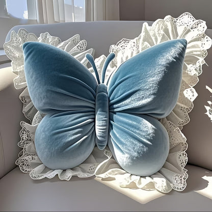 Butterfly-shaped throw pillow, cute cushion for bedroom sofa, home decor novelty item