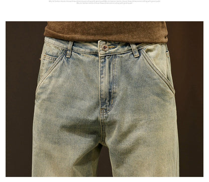 Men's 95% Cotton Jeans High Quality Loose Harem Pants Fashion Baggy Casual Outdoor Work Denim Pants Brand Men's Clothing