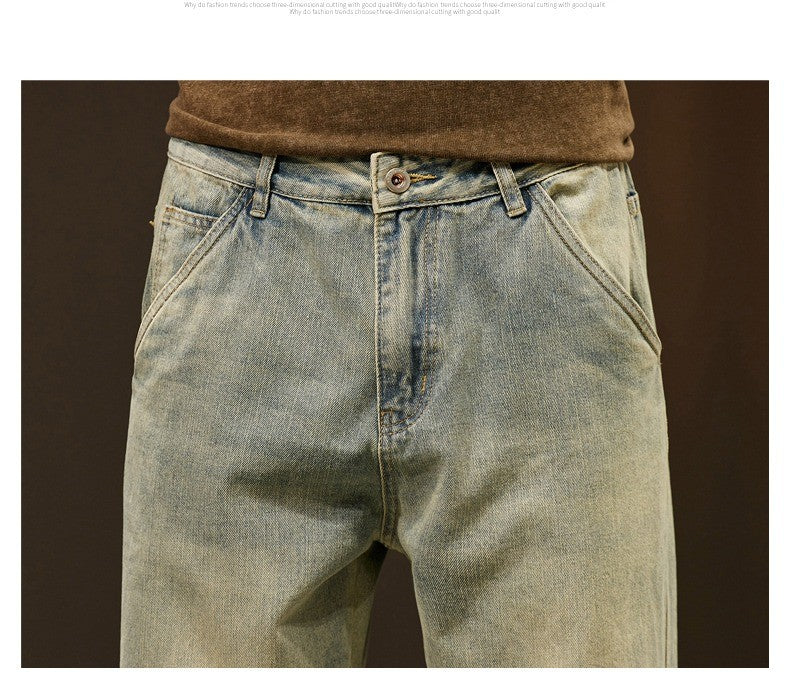 Men's 95% Cotton Jeans High Quality Loose Harem Pants Fashion Baggy Casual Outdoor Work Denim Pants Brand Men's Clothing