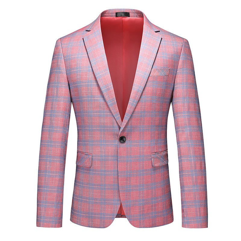Single Breasted Plaid Suit Men's Clothing Fashion Simple Men Business Social Wedding Party Tuxedo Dress Blazers Jacket
