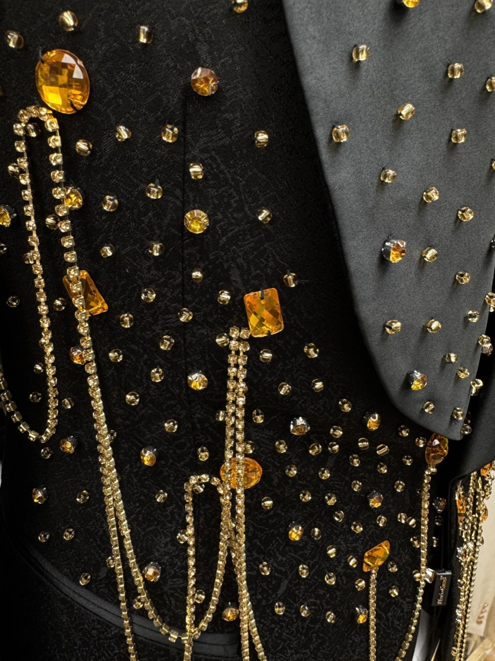 New Golden Beaded Tassel Suit Set Dancing Wear Luxury Classic Men's Suits 3 Pieces Blazer Vest Pants Wedding Groom Sets