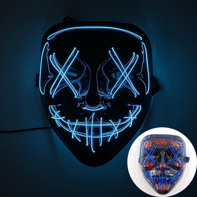 Cool Neon Light up Fox Mask Men Luminous Disguise Masks Glow in the Dark Cosplay Costume Trick or Treat Decoration