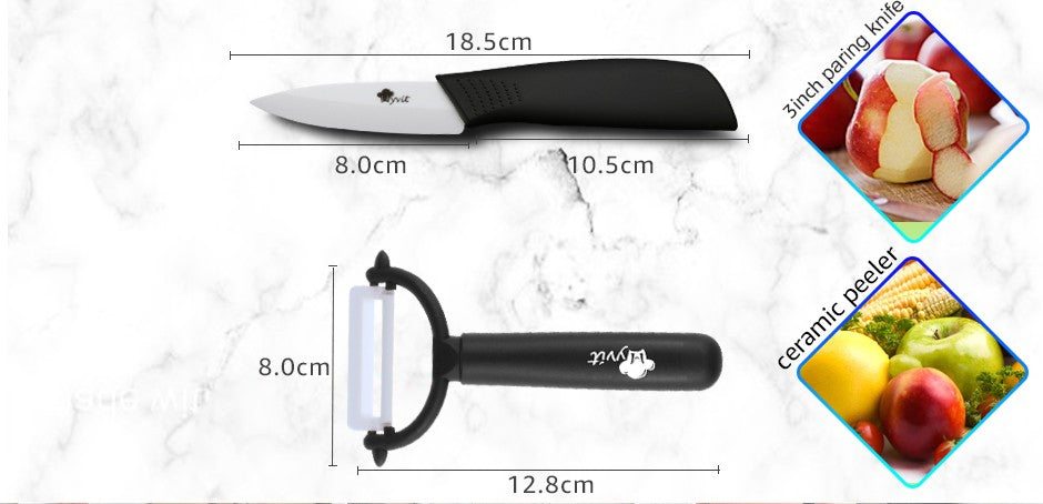 Conjunto de Facas de Cerâmica para Cozinha Profissional Faca de Cerâmica 3 4 5 6 Polegadas Faca de Descascar Frutas à Prova de Ferrugem para Fatiar Cortar Legumes