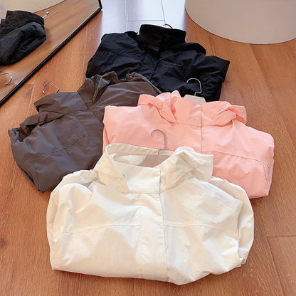 Mumaroho 2025 Autumn Winter Women Windbreaker Jacket Windproof Solid Long Sleeve Outdoor Sport Hooded Thin Coat Jacket For Women