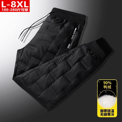 Calças Masculinas Plus Size L-8GG Patos Pena de Ganso Inverno À Prova de Vento Térmicas Calças Grossas de Inverno para Homens pantalones hombre PT-586