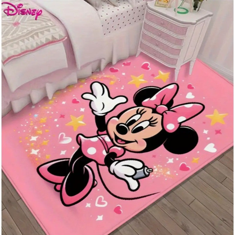 1pc Soft Cozy Minnie Mouse Pink Area Rug 3D Printed Carpet for Living Room Bedroom or Hallway Decor Cute and Comfortable Design