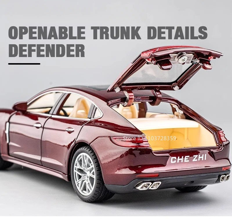 1:24 Scale Panamera Miniature Car Model Toys Alloy Diecast with 6 Doors Opened Pull Back Toy Vehicles for Kids Birthday Gift
