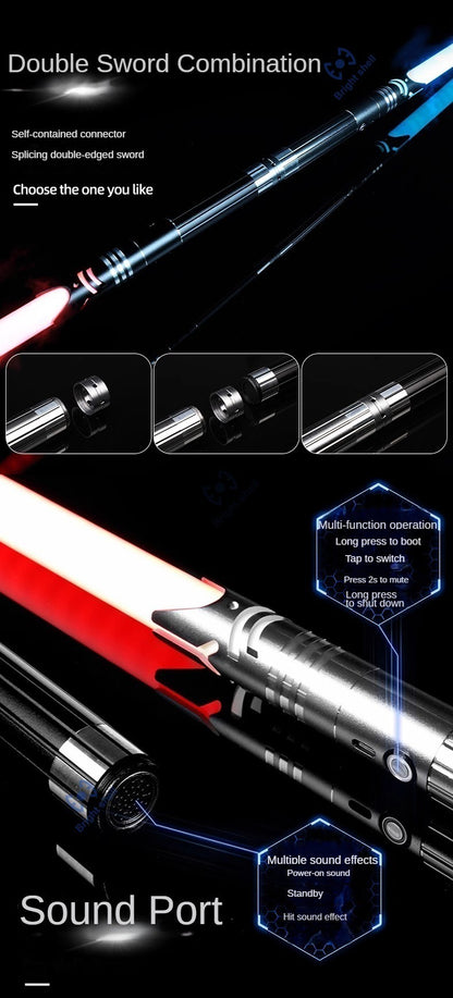 Metal Lightsaber Sword Toys RGB Light Saber 15Color Change Kids Soundfonts Force FX FOC Blaster Toys Jedi Sword Gift