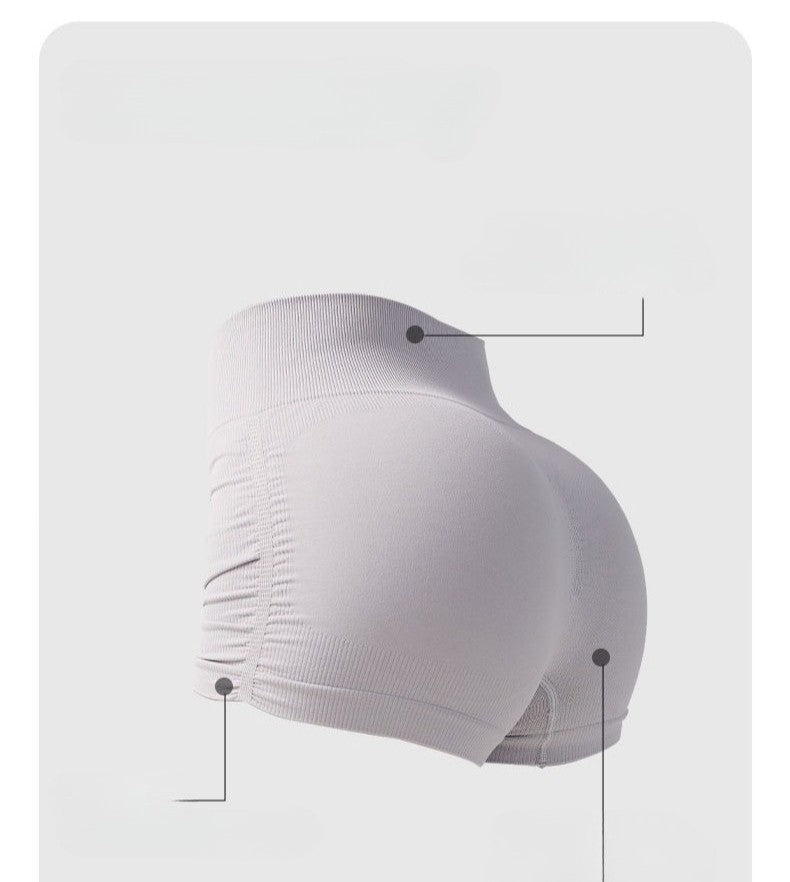 Women High Waist Fitness Shorts Gym Hip Lifting Yoga Sports Tight Running Shorts Exercise Three Folded Yoga Shorts