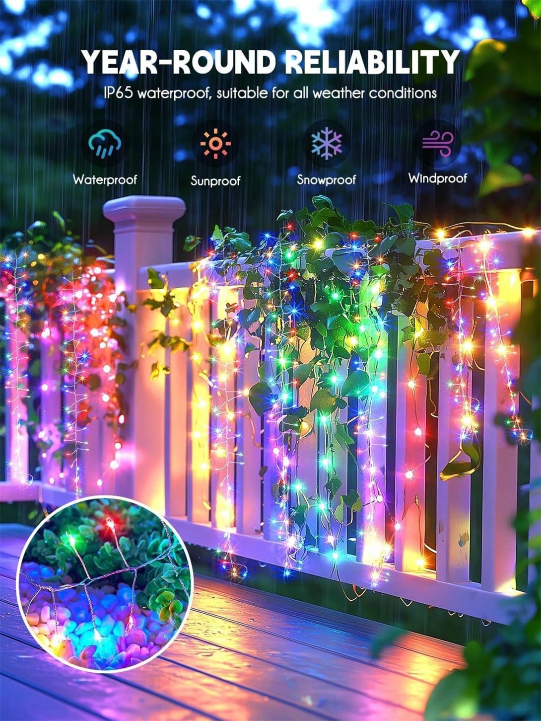 Solar LED Firecracker String Lights Outdoor Waterproof Garland Fairy Light for Wedding Party Garden Christmas Holiday Decoration