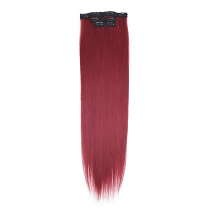 FASHION IDOL Long Straight Hairstyle 8 Clips In Hair Extensions Blonde 60CM Natural Synthetic Hair Daily Use Hairpiece Fake Hair