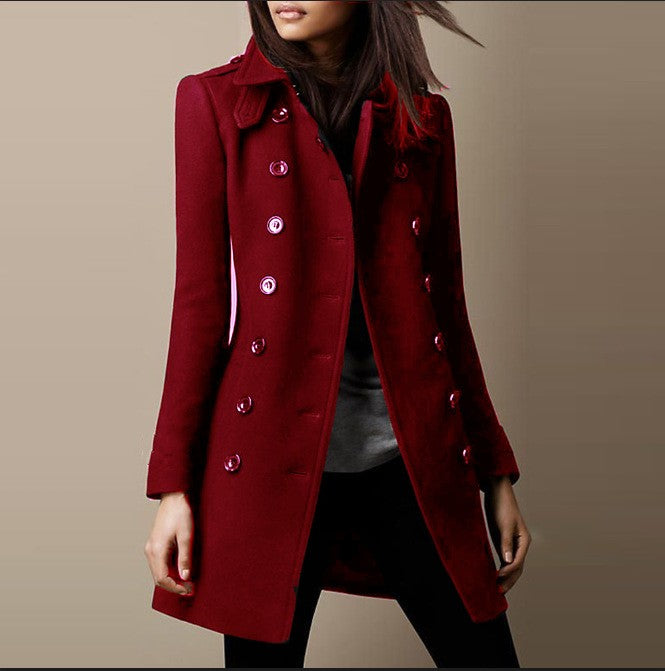 Fashion Elegance Women Jacket Mid-length Coat 2025 Solid color Belt Single-breasted Turn-down Collar for Ladies Office Outfit