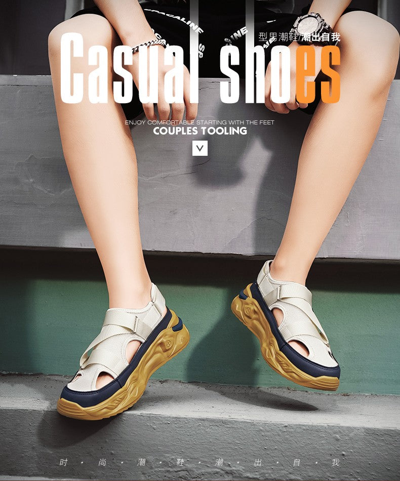 Summer Men Sandals Genuine Leather Mens Casual Shoes Outdoor Men Leather Sandals for Men Beach Shoes Roman mens Shoes