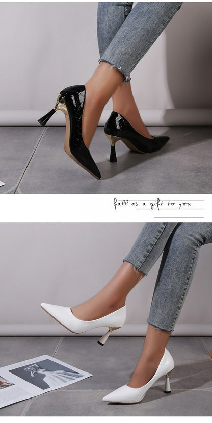 Plaid Classic Casual High Heels New Pattern Embossed Fashion Oversize Shoes In Autumn and Winter 2022 Pumps Women Shoes