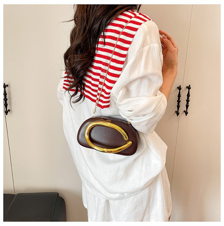 Women's Shoulder Bag, Crossbody Evening Clutch, Chain Design Handbag Purse, Stylish Ladies' Accessory for Parties & Events