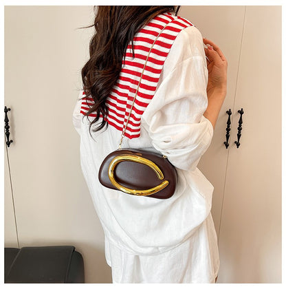 Women's Shoulder Bag, Crossbody Evening Clutch, Chain Design Handbag Purse, Stylish Ladies' Accessory for Parties & Events