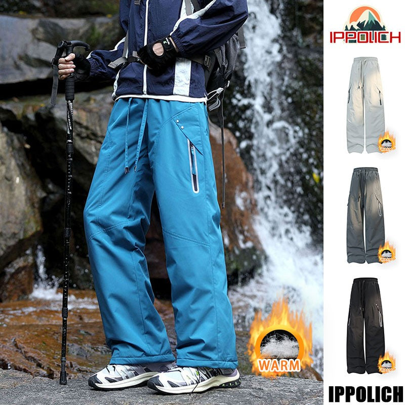 Calças de Caminhada Masculinas Inverno Quente Impermeáveis Corta-vento Refletivas para Escalada Acolchoadas Grossas para Camping Esqui Trekking Esportivas