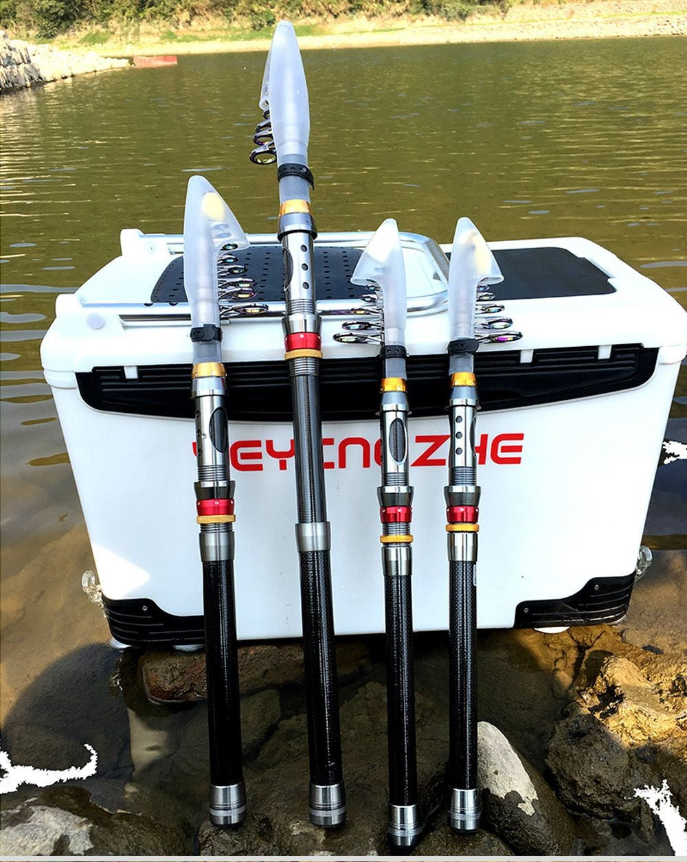 Vara de Pesca e Carretilha de Fibra de Carbono 1.8-3.6m Super Dura Vara de Pesca Telescópica Kit Carretilha de Spinning Resistência Máxima 3-8kg Pesca