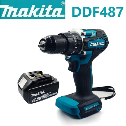 Parafusadeira/Furadeira a Bateria Makita DDF487 18V Sem Escovas Elétrica de Impacto Recarregável Ferramenta Elétrica Makita 18v. Original