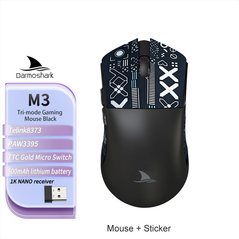 Darmoshark M3 V2 Gaming Mouse Double 8K Wireless Tri Mode 26KDPI PAW3395 Sensor Big Hand Game Macro Mouse For Computer Laptop PC