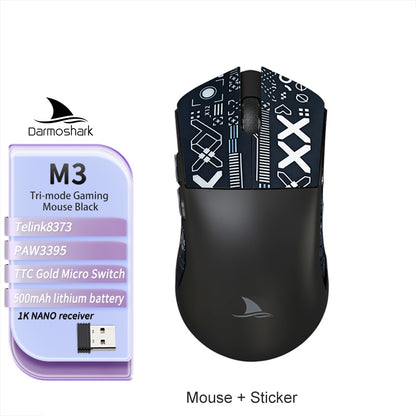 Darmoshark M3 V2 Gaming Mouse Double 8K Wireless Tri Mode 26KDPI PAW3395 Sensor Big Hand Game Macro Mouse For Computer Laptop PC