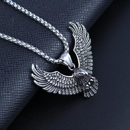 YQ Colar com Pingente de Águia Viking em Aço Inoxidável 316L para Homens Acessórios de Joias Góticas Punk Masculinas