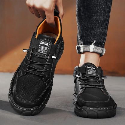 Italian Men's Outdoor Walking Boots Casual Leather Comfy Designer Driving Flats Fashion Vintage Handmade Thick Bottom Sneakers