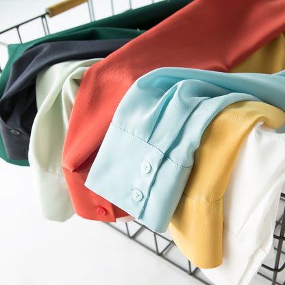 2025 Spring New Women's Silk Shirt Women's Long Sleeve 100% Mulberry Silk Blouse 16 MM White-collar OL Style Shirts For Women