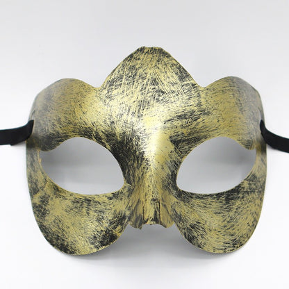1pc Amazing Mask Antique Gold and Silver Jazz Flat Head Mask Ball Party Gathering Men and Women Cosplay Half Mask Decoration