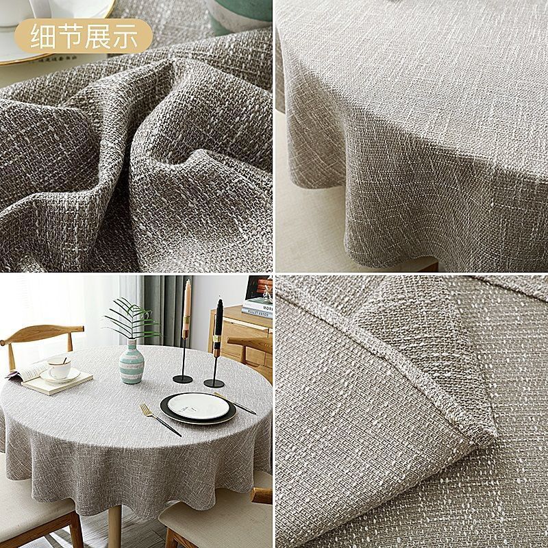 Round Table Cover Linen Round Tablecloth Solid Color Table Cloth Dining Tea Home Hotel Banquet Fabric Tablecloth