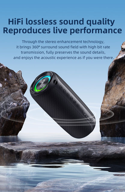ZEALOT-MP2 Bluetooth Speaker,Ultra Portable, Up to 15H Playtime,IP65 Waterproof and Dustproof,Powerful Sound for outdoor