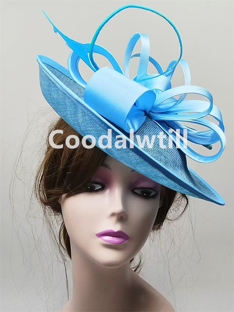 Wedding Mesh Fascinators for Women Tea Party Hat Kentucky Derby Headpiece Feather Fancy Hats Wedding Church Hatinator Headband