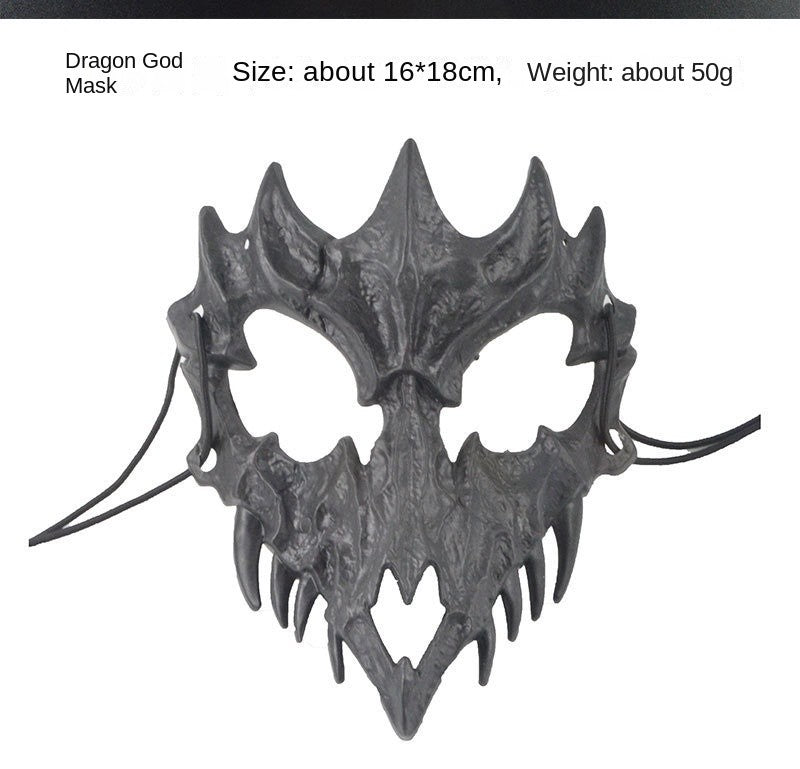Halloween Mask Half-face Mask Cos Dragon God Fierce Tiger Night Fork Tengu Man Wolf Mask Performance Skull Masks