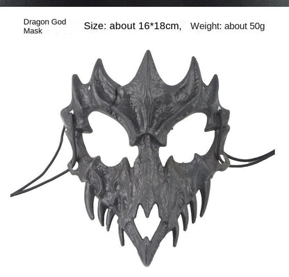 Halloween Mask Half-face Mask Cos Dragon God Fierce Tiger Night Fork Tengu Man Wolf Mask Performance Skull Masks