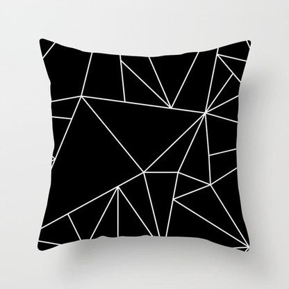 European-Style Black and White Geometry Portrait Pillow Cover Living Room Sofa Waist Support Office Bed Head Pillow Pillow 60x60