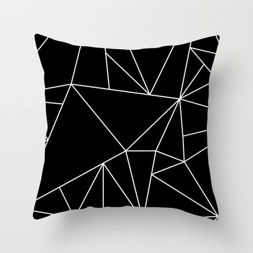 European-Style Black and White Geometry Portrait Pillow Cover Living Room Sofa Waist Support Office Bed Head Pillow Pillow 60x60