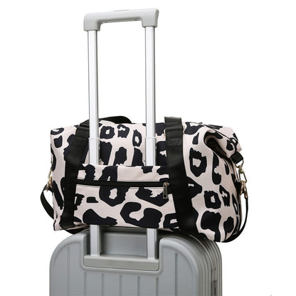 Large Capacity Travel Bag Wet Dry Shoulder Luggage Handbag Leisure Sports Fitness Bag Leopard Print Beach Bags Women's Backpack
