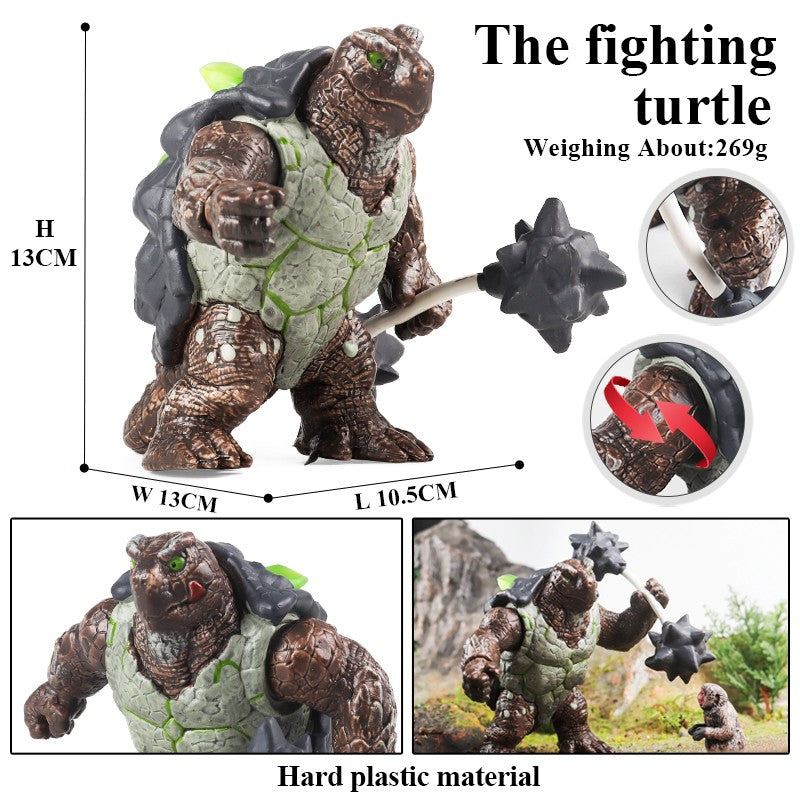 Oenux Simulação Dinossauro Dragão Tartarugas Touro de Fogo Orangotango Golem de Magma Modelo Animal Figuras de Ação Coleção de PVC Brinquedo Infantil Presente