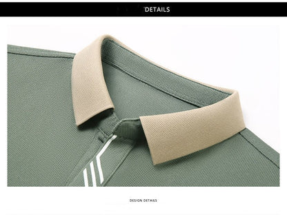 High quality short sleeve men's POLO shirt summer fashionable stripe design soft golf top comfortable ventilate casual T-shirt