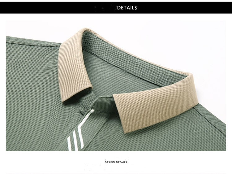 High quality short sleeve men's POLO shirt summer fashionable stripe design soft golf top comfortable ventilate casual T-shirt