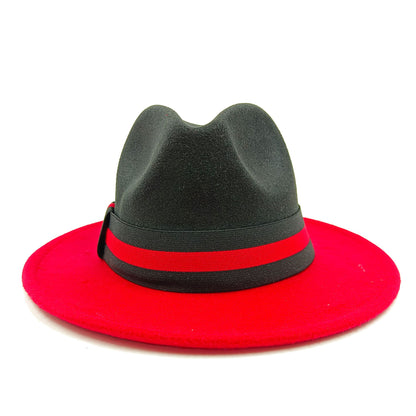 Men's fedora hat Men's and women's universal solid color fedora hat Women's 21 color wide brim jazz hat Autumn and winter Britis